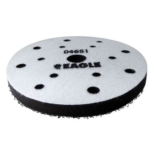 Eagle 6-inch foam interface pad with 15 holes for improved flexibility and finish during sanding