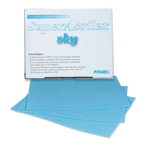 Kovax Super Assilex K600 Sky Abrasive Sheets – Flexible Surface Prep Box of 25