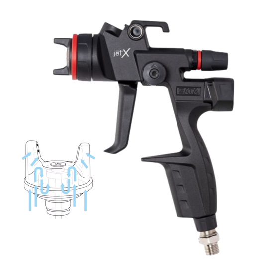 SATA Jet X RP Spray Gun 1.3O DIG PRO (SPEED) with integrated adam X Dig Pro module.